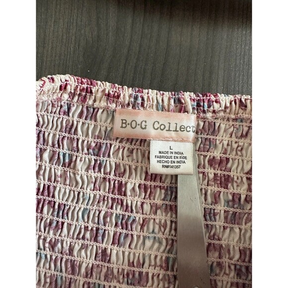 Bog Collective Off Shoulder Floral Jumpsuit Large Flare Cottagecore Artsy Flowy - Picture 7 of 8